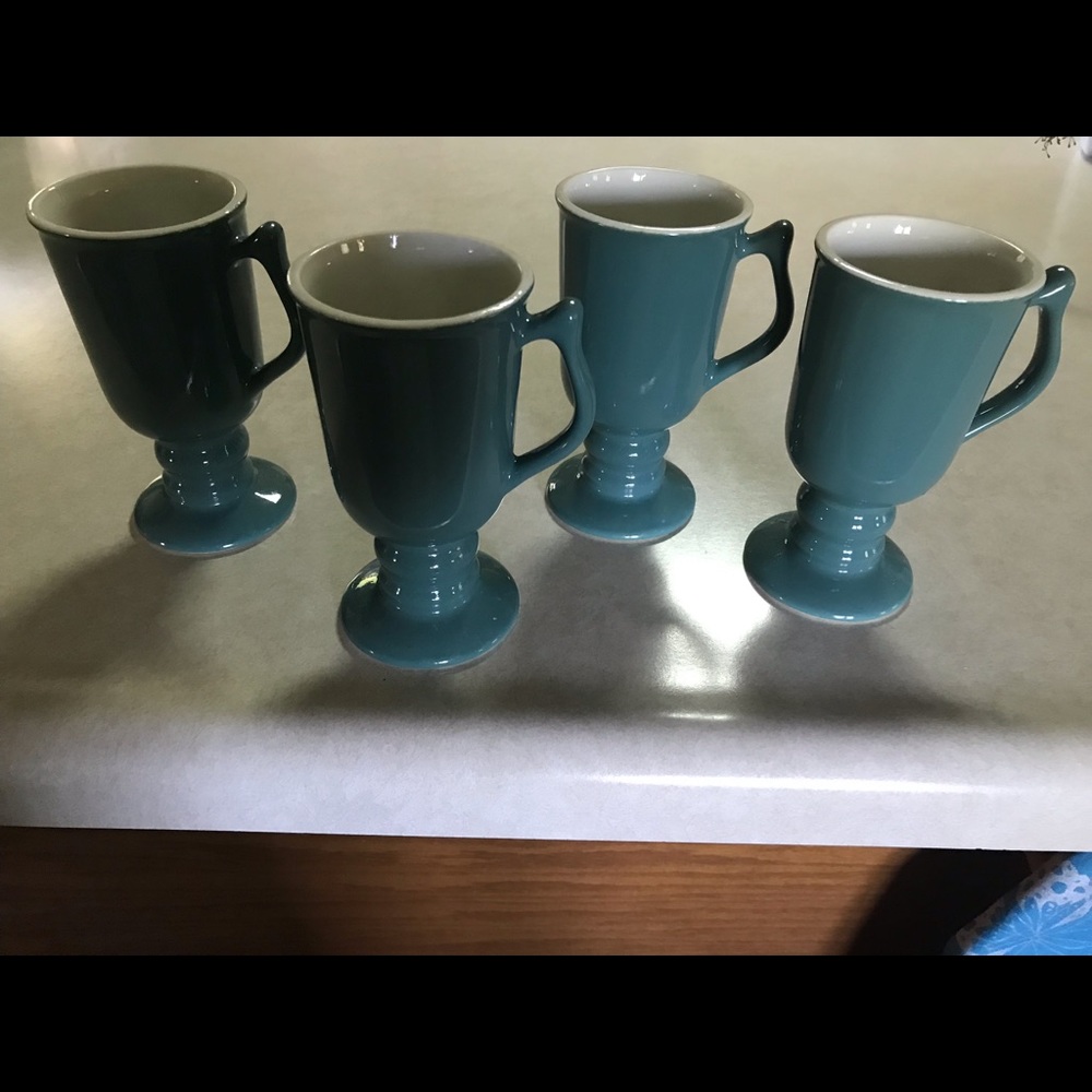 Vintage HALL Irish pedestal set of 4 coffee cups